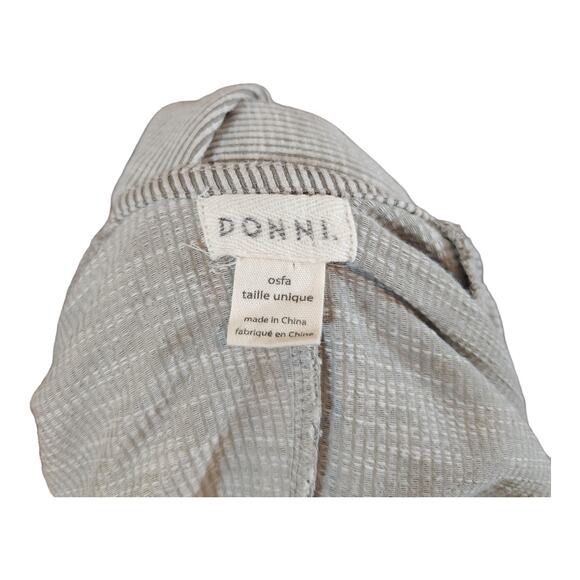 DONNI. Ribbed Knit Open-front Longline Sandwash Cardigan Neutral Women's O/S - Picture 7 of 7